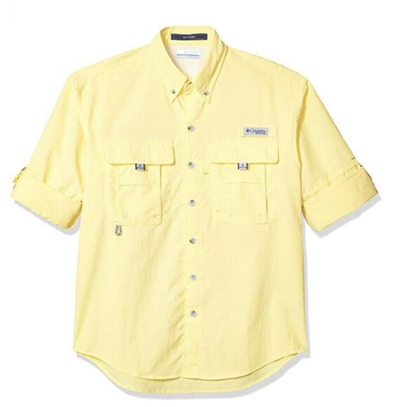 NWT Columbia Bahama II Long Sleeve Sunlit Yellow Button Down Shirt XXS - Picture 3 of 8